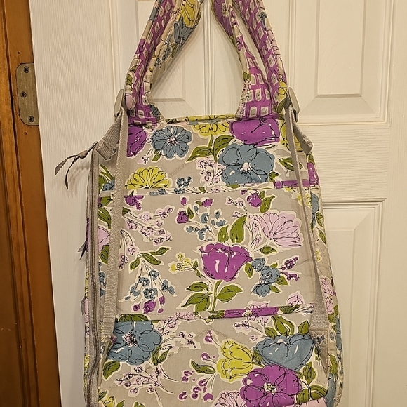 Vera Bradley Floral Quilted Laptop Backpack in Purple and Green - Picture 9 of 12